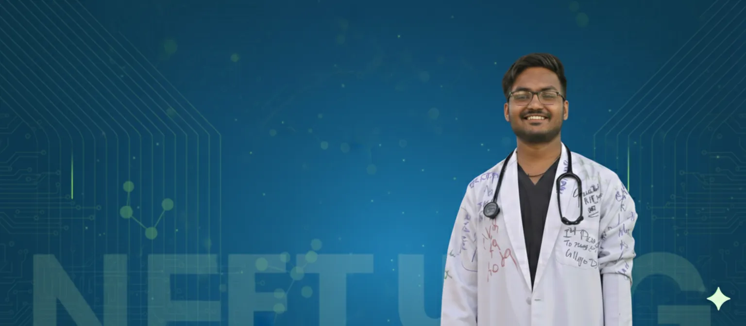 RankUp NEET-UG app interface showing PYQs and revision tools